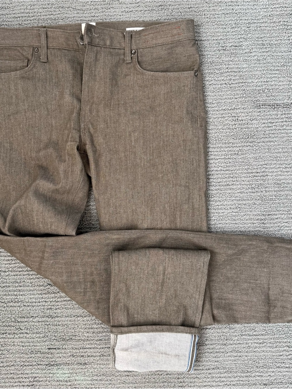 Hiroshi Kato The Pen Slim - Dark Green Raw 10.5oz jeans